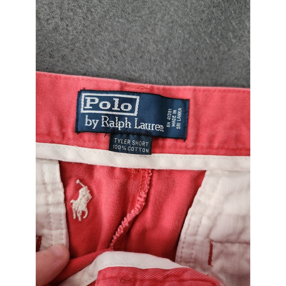Polo Ralph Lauren Tyler Shorts Men Sz 32 All Over Pony Logo Embroidered Pleated - Picture 7 of 9
